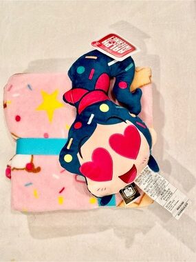 NWT Wreck It Ralph’s Princess Venellope pillow and blanket set Disney